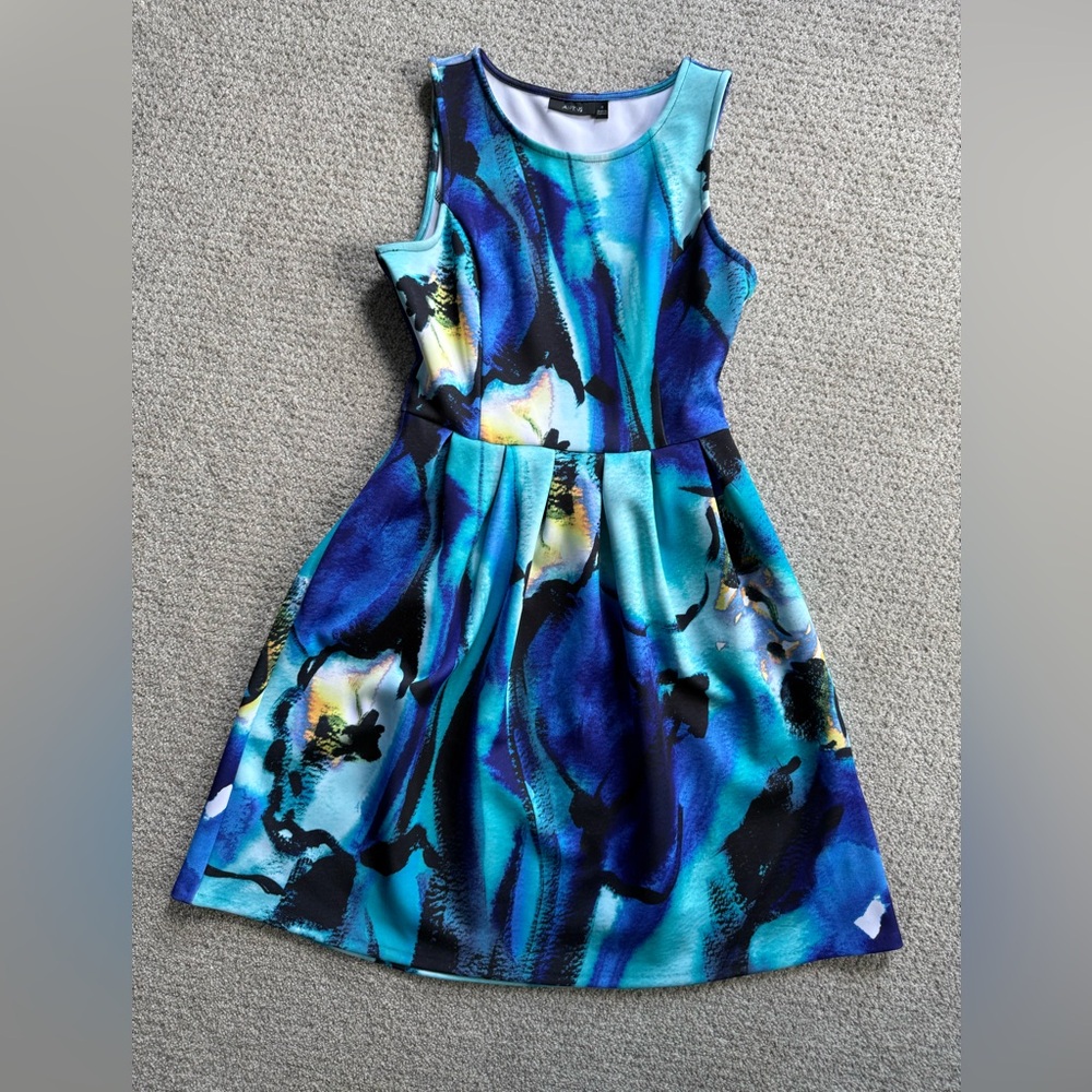 Apt. 9 Blue and Black Abstract Dress